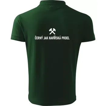 Pánská košile ČERNÝ JAK HAVÍŘSKÁ PRDEL - Polokošile pánská Pique Polo 203 - 5XL ( Lahvově zelená )