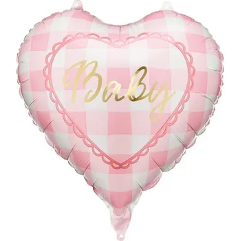Balónek Fóliový balónek srdce Baby, 35 cm, světle růžový