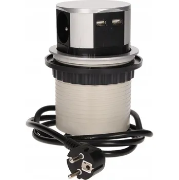 Elektrická zásuvka Elektrická Zásuvka do desky stolu Orno stříbrná