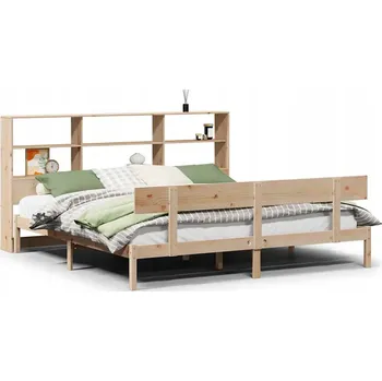 Ložnice Postel s regálem, bez matrace, 180x200 cm, masivní borovicové dřevo