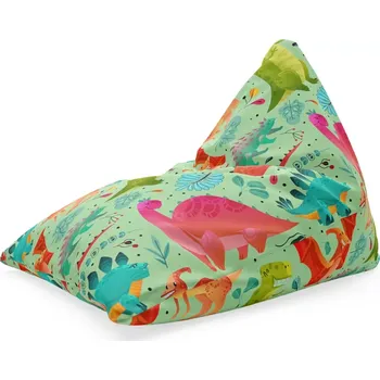 Sedací pytel Sablio Sedací vak Triangl Dinosauři v trávě: 120 x 100 x 100 cm