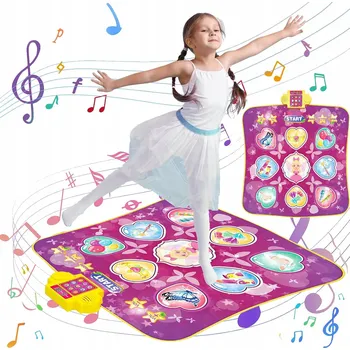 Hrací deka VELKÁ TANČÍCÍ PODLOŽKA PRO DĚTI - PRINCEZNA, 3 REŽIMY, HUDEBNÍ