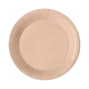 Party nádobí Talířky Na Jedno Použití Papírové Béžové 6 ks na Oslavu Narozeniny