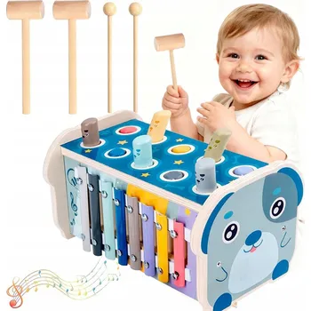 Dřevěná hračka Vkládačka zatloukačka dřevěná hra zatloukání kladívkem HRAČKA zatloukání kladivem