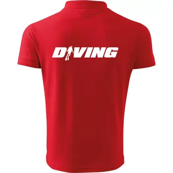 Pánská košile Diving nápis potápěč - Polokošile pánská Pique Polo 203 - 4XL ( Červená )