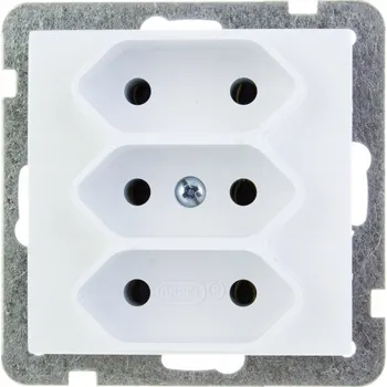 Elektrická zásuvka OSPEL AS trojitá zásuvka EURO GP-3G/m/00 BÍLÁ