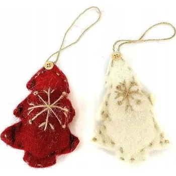 Vánoce Látková ozdoba na stromeček - Mix vánočních stromků