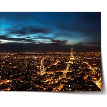 Plakát Sablio Plakát Noční Paříž - 120x80 cm