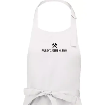 Kuchyňská zástěra FAJRONT, JDEME NA PIVO! - Pánská zástěra na vaření - Univerzální velikost ( Bílá )
