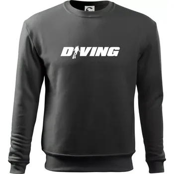 Diving nápis potápěč - Mikina Essential dětská - 158 cm/12 let ( Tmavá břidlice (šedá se zeleným nádechem) )
