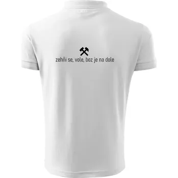 Pánská košile Zehňi se, vole, boz je na dole - Polokošile pánská Pique Polo 203 - 5XL ( Bílá )