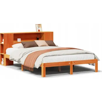 Postel Postel s knihovnou bez matrace 135 x 190 cm masivní borovice