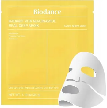 Pleťová maska Biodance Rozjasňující pleťová maska Radiant Vita Niacinamide Real Deep Mask 34 g