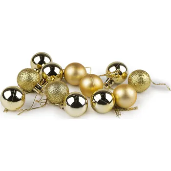 Vánoční dekorace Vánoční baňky Ø30 mm barva zlatá