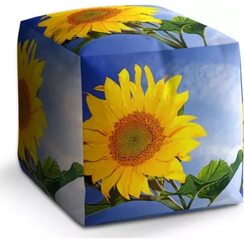 Taburet Sablio Taburet Cube Slunečnice 2: 40x40x40 cm