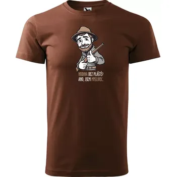 Sablio Tričko s potiskem Ano, jsem myslivec - hnědé S
