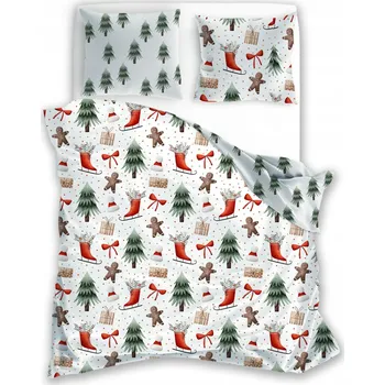 Povlečení Povlečení bavlněné vánoční 160x200 scandic 078 perníčky