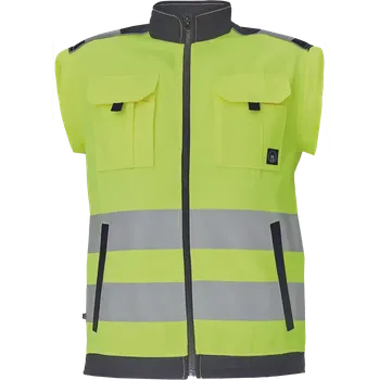 Bunda reflexní s odepínacími rukávy MAX VIVO HV žluto-černá vel. 50