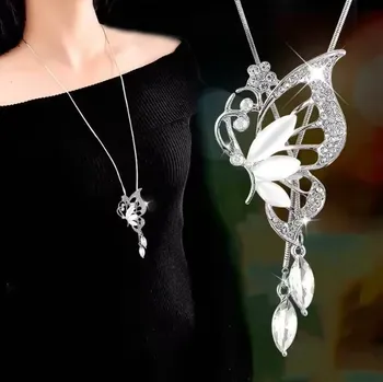 Náhrdelník B-TOP Dámský dlouhý náhrdelník Motýl s opálem Typ: Typ 2