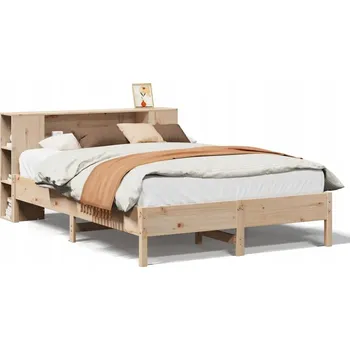 Postel Postel s knihovnou bez matrace 120 x 200 cm masivní borovice