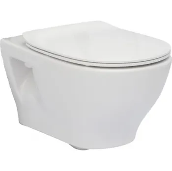 Klozet ROCA WC mísa LASO závěsná Rimless s Slim sedátkem bílá A34H0NB000