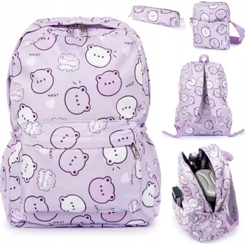 Školní batoh Školní batoh vícekomorový Bivacc černá, fialová 22 l