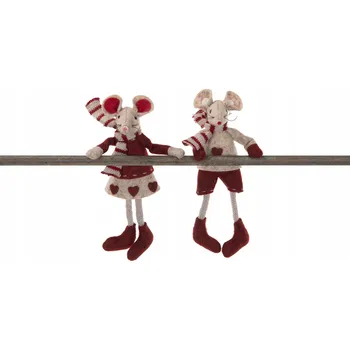 Obraz Magnetická myš, zimní textilní dekorace, 16 cm.