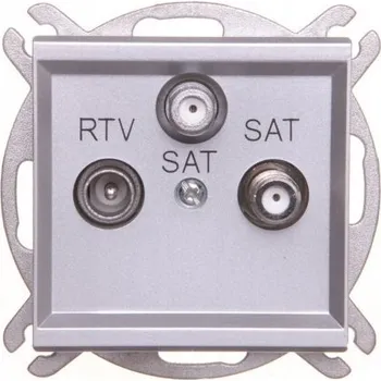 Elektrická zásuvka Anténní zásuvka nástěnná Ospel stříbrná