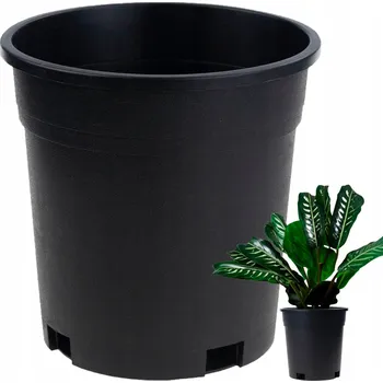 Květináč Martom černý plast Květináč 14 cm x 14 x 14 cm