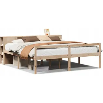 Postel Postel s knihovnou bez matrace 180 x 200 cm masivní borovice