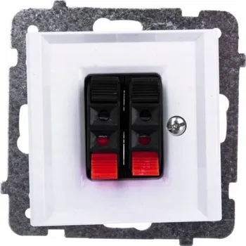 Elektrická zásuvka SONATA Dvojitá reproduktorová zásuvka bílá matná GG-2R/m/75 OSPEL