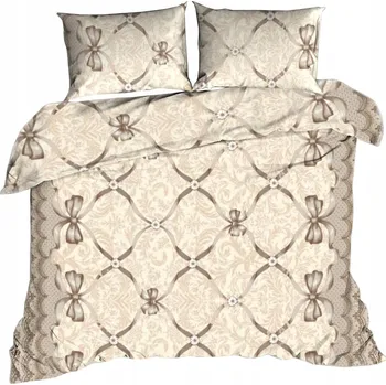 Povlečení Povlečení bavlna krep 160x200 béžové mašle