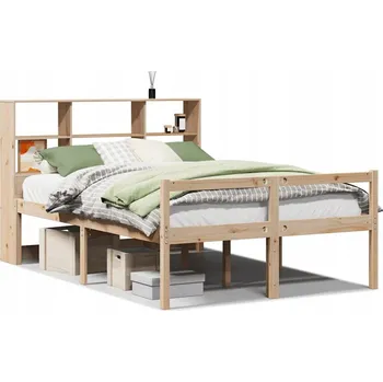 Ložnice VidaXL Postel s regálem, bez matrace, 140x190 cm, borovice