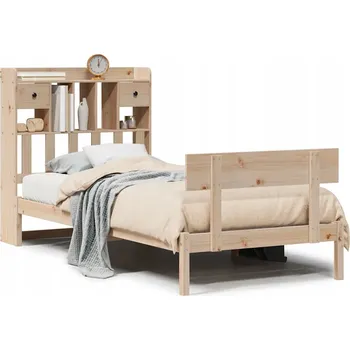 Postel VidaXL Postel s regálem, bez matrace, 90x200 cm, borovice