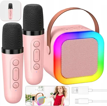 KARAOKE SADA PRO DĚTI BLUETOOTH REPRODUKTOR + 2X MIKROFON SKVĚLÝ DÁREK