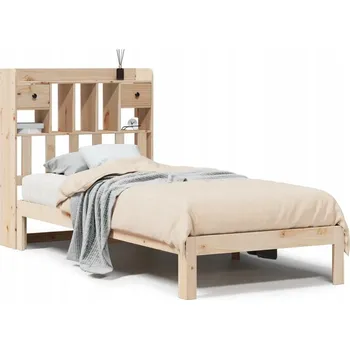 Postel Postel s knihovnou bez matrace 100 x 200 cm masivní borovice