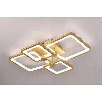 Závěsná lampa STROPNÍ SVÍTIDLO LED zlatá moderní čtvercová DÁLKOVÝ OVLADAČ 3 barvy