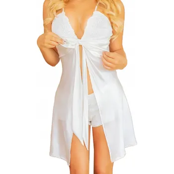 Dámské noční prádlo Kalimo dámské pyžamo saténové bílé velikost XXL