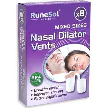 Příslušenství pro myčku Nosní roztahovač Runesol proti chrápání, 8x smíšený čirý, zátka proti chrápání nosní dilatátory,