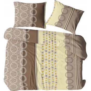 Povlečení Sada povlečení 160x200 100% BAVLNA a pruhy světle béžová