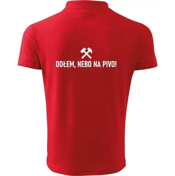 Pánská košile DOŁEM, NEBO NA PIVO!﻿ - Polokošile pánská Pique Polo 203 - XL ( Červená )