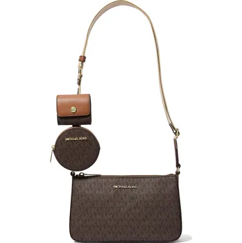 Michael Kors Kabelka Jet Set Logo Crossbody Bag with Case for Apple Airpods Pro Brown