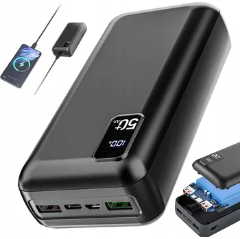 Powerbanka PROFESIONÁLNÍ POWERBANKA 50000 MAH 2 USB A 1 TYPE C PORT RYCHLÉ NABÍJENÍ