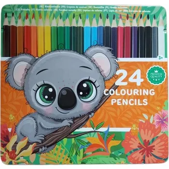 Kresba TROJÚHELNÍKOVÉ PASTELKY PREMIUM V KOVOVÉM POUZDŘE. 24 ks