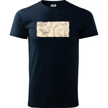 Mapa Báňské dráhy z Moravské Ostravy do Doubravy - Triko extra velké (5-8XL) - 6XL ( Námořní modrá (velmi tmavá - téměř černá) )