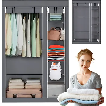 Šatní skříň Šatní skříň Beddy 107 x 170 x 42,5 cm šedá