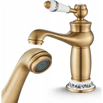 Vodovodní baterie Stojánková umyvadlová baterie Ari OLDceramic Retro mosaz