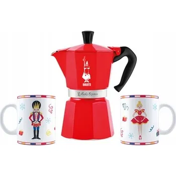 Moka konvice Sada Bialetti Nutcracker Moka Express 6tz + 2 šálky 300 ml