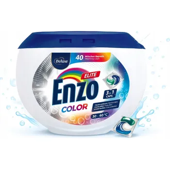 Prací prostředek Kapsle na praní barev Enzo Deluxe Elite Color 40ks 3v1 německé