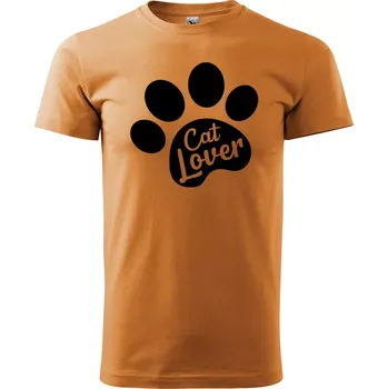 Pánské tričko Sablio Tričko s potiskem Cat lover - oranžové 5XL
